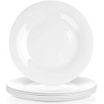 Assiettes plates en verre blanches 255 cm lot de 6