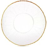 Assiette plate en verre avec bordure dor�e datura, 28 cm