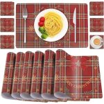 Assiette sous - tasse mug rouge set de nol 6 + 6