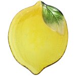 Signes grimalt - assiette en verre d�corative jaune citron pour cuisine et salle � manger