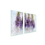 Assiette en verre et planche � d�couper 100x52 lavande