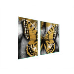 Assiette en verre et planche � d�couper 100x52 papillon