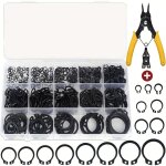 Assortiment de 456 circlips en m�tal, assortiment de 15 types de clips e (?3 / 4 / 5 / 6 / 8 / 10 / 11 ...