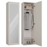 Atara - armoire d'entr�e avec grand miroir - 180x50x35 cm - 2 �tag�res + penderie - meuble d'entr�e - ...