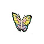 Ecusson thermocollant papillon multicolore 6x5, 5cm