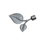 Embout rideau double feuille gris argenté ateliers 28 Embout rideau double feuille gris argenté ateliers 28
