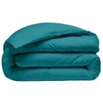 Atelier du coton - housse de couette 220 x 240 cm ? percale de coton lav� bleu canard