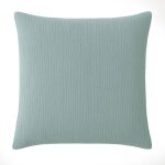 Atelier du coton - taie d'oreiller en gaze de coton lave 65 x 65 cm douce bleu givree