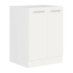 Atlas meuble bas 2 portes - d�cor blanc - l60cm - vendu sans plan de travail