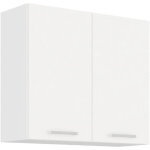 Atlas meuble haut 2 portes battantes - d�cor blanc - l80 cm