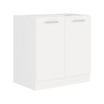 Atlas meuble sous - �vier 2 portes - l 80 x h 82 x p52 cm - d�cor blanc - plan de travail non inclus
