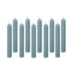 Lot de 10 bougies bton 'hugo' 16cm bleu orage
