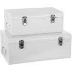 Atmosphera - lot de 2 cantines enfant - malle en mtal blanc