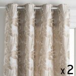 Atmosphera - lot de 2 rideaux à ?illets jacquard beige lin 140 x 260 cm Atmosphera - lot de 2 rideaux à ?illets jacquard beige lin 140 x 260 cm