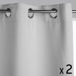 Atmosphera - lot de 2 rideaux à ?illets occultant blanc ivoire 140 x 260 cm Atmosphera - lot de 2 rideaux à ?illets occultant blanc ivoire 140 x 260 cm