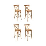 Atmosphera - lot de 4 chaises de bar en chêne 'isak' 110cm naturel Atmosphera - lot de 4 chaises de bar en chêne 'isak' 110cm naturel