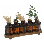 Lot de 5 soliflores en verre '5 fleurs' 27cm transparent