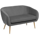 Atmosphera - banquette 2 places solaro en velours 124x74cm gris créateur d'intérieur Atmosphera - banquette 2 places solaro en velours 124x74cm gris créateur d'intérieur