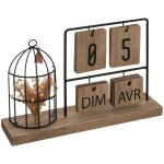 Calendrier en bois & mtal h18, 5cm atmosphera crateur d'intrieur