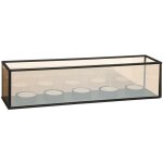 Coffret photophore 5 bougies infini en verre 34x8, 2cm noir atmosphera crateur d'intrieur