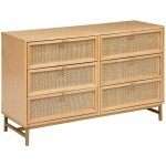 Atmosphera - commode rayo en métal & bouleau 6 tiroirs 120x40cm créateur d'intérieur Atmosphera - commode rayo en métal & bouleau 6 tiroirs 120x40cm créateur d'intérieur