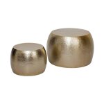 Atmosphera - lot de 2 tables basses en mtal 'issam' 70cm dor
