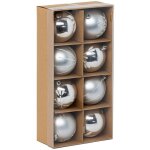 Déco de sapin lot de 8 boules de noël d 8 cm - argent et blanc - feeric christmas Déco de sapin lot de 8 boules de noël d 8 cm - argent et blanc - feeric christmas