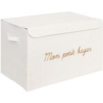 Atmosphera ? coffre rangement pliable en polypropyl�ne 36x36x57 cm ? couvercle attach� ? poign�es lat�rales ...