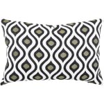 Atmosphera - coussin twisted lime jacquard noir & blanc 58x38cm cr�ateur d'int�rieur