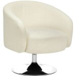 Fauteuil pivotant en velours edith blanc atmosphera