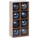 Atmosphera - déco de sapin lot de 8 boules de noël d 8 cm - bleu et doré - feeric christmas Atmosphera - déco de sapin lot de 8 boules de noël d 8 cm - bleu et doré - feeric christmas