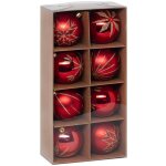 Déco de sapin lot de 8 boules de noël d 8 cm - rouge et doré - feeric christmas Déco de sapin lot de 8 boules de noël d 8 cm - rouge et doré - feeric christmas