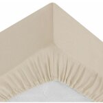 Drap housse 2 personnes 'percale' 160x200cm beige lin