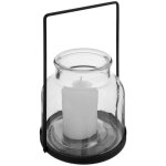 Lanterne en verre & mtal h20cm noir atmosphera crateur d'intrieur