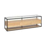 Atmosphera - meuble tv 3 tiroirs 'aldéa' 160cm naturel Atmosphera - meuble tv 3 tiroirs 'aldéa' 160cm naturel