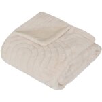 Atmosphera - plaid fausse fourrure jacquard arka ivoire 160x120cm cr�ateur d'int�rieur