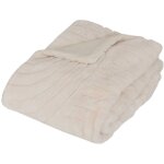 Atmosphera - plaid fausse fourrure jacquard arka ivoire 230x180cm cr�ateur d'int�rieur