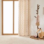 Rideau  oeillets enfant motifs coeurs beige 140x260 cm