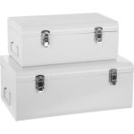 Atmosphera - lot de 2 cantines enfant - malle en mtal blanc