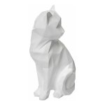 Statuette dco chat origami 'delia' 20cm blanc