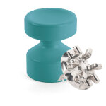 L'attachante - kit de fixation : vis placo longueur 16 mm alu + petite patre concave bleu canard