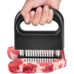 Attendrisseur de viande professionnel en acier inoxydable, 48 lames, compatible avec b?uf, porc et poulet, ...