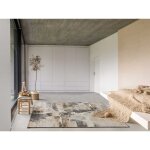 Atticgo - tapis abstrait à poils courts aydin 19 beige 120x170 cm Atticgo - tapis abstrait à poils courts aydin 19 beige 120x170 cm