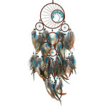Attrape - rves, grands attrape - rves  suspendre au mur, attrape - rves en plumes bleues et brunes ...