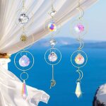 Attrape - soleils, lot de 3 attrape - soleil en cristal transparent, arc - en - ciel prisme cristal suncatcher ...