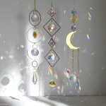 Attrape soleil, 3pcs attrape - soleil en cristal, perle de verre prisme arc - en - ciel en cristal suspendu ...