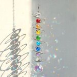 Attrape - soleil en cristal 45cm avec double spirale - carillons � vent d�coratifs � perles de chakra ...