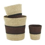 Cache - pots en jonc naturel et teinté marron Cache - pots en jonc naturel et teinté marron