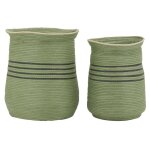 Cache - pots en jonc vert (lot de 2)
