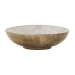 Corbeille en manguier flocon saladier beige